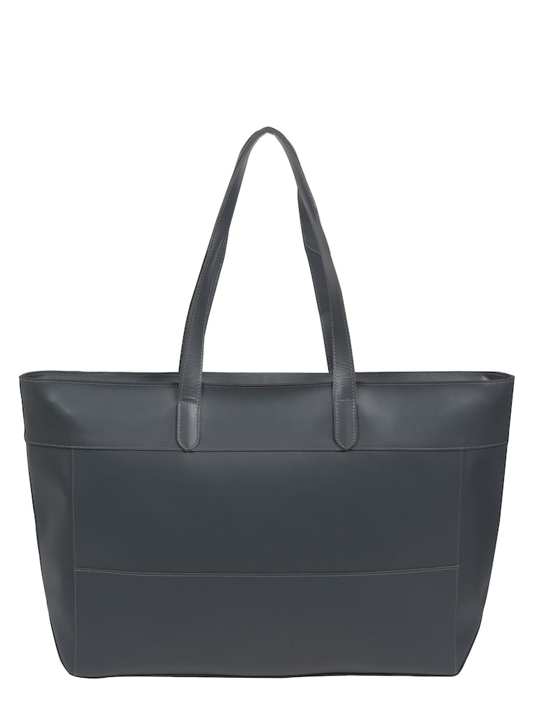 Pure Luxuries London Milton Vegetable-Tanned Leather Extra-Large Tote Bag - Image 2 of 5