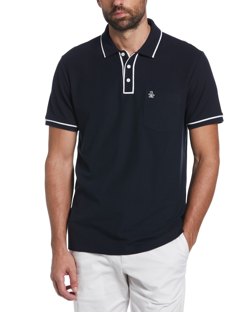 Original Penguin Earl Tipped Collar Pocket Pique Polo Shirt - Image 2 of 5