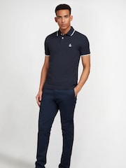 Dunkelblau - Original Penguin Polo-Shirt mit Zierstreifen - Bild 1 von 4
