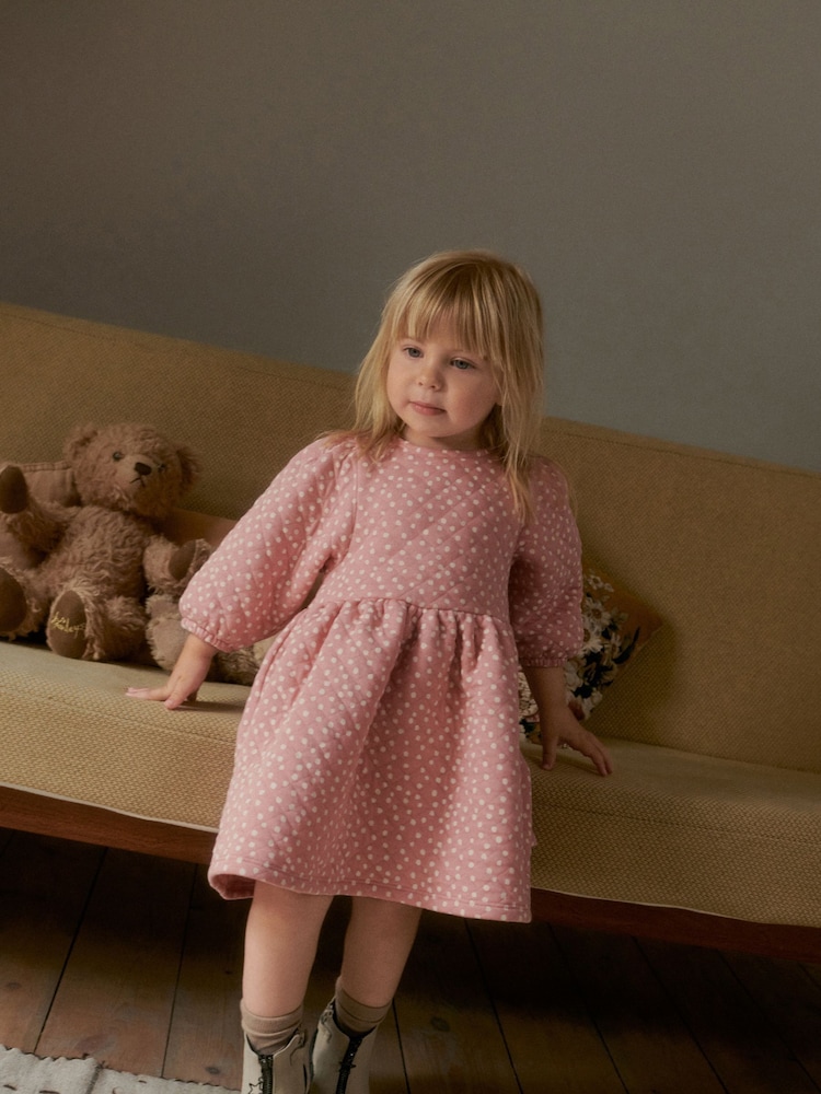 Pink Quilted Sweat Dress (3mths-7yrs) - Image 1 of 6
