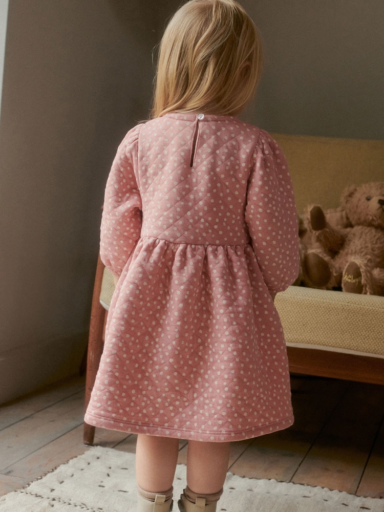 Pink Quilted Sweat Dress (3mths-7yrs) - Image 2 of 6