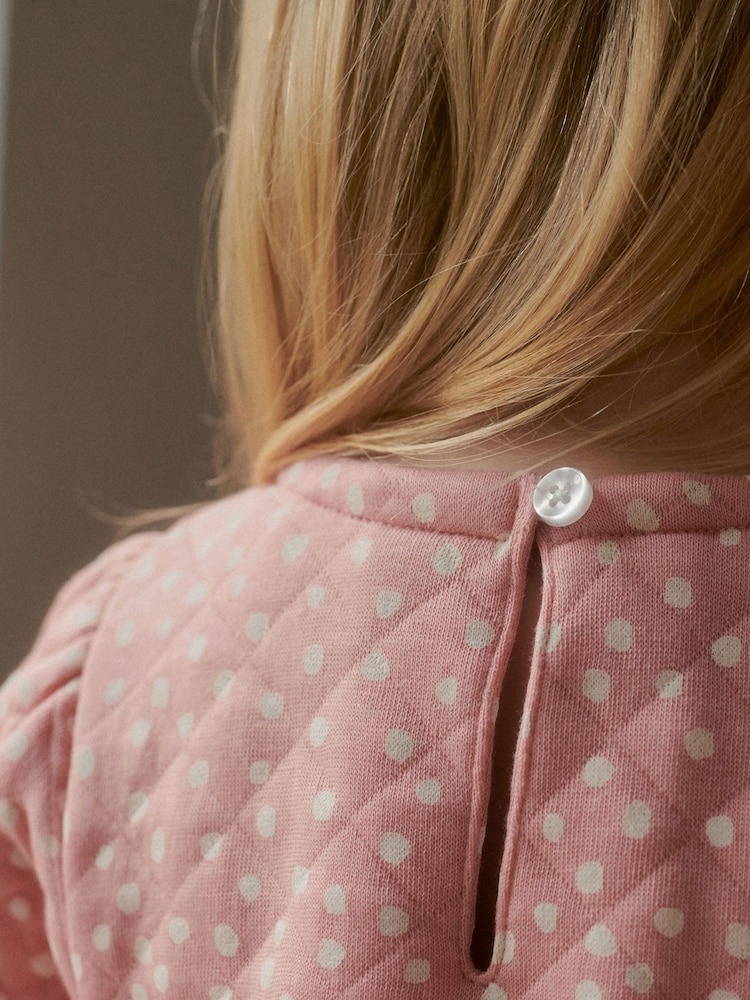 Pink Quilted Sweat Dress (3mths-7yrs) - Image 3 of 6