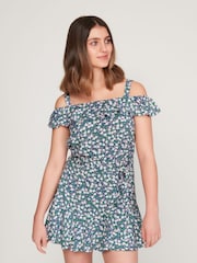 Kylie Teen Blue Ditsy Floral Print Top - Image 1 of 6