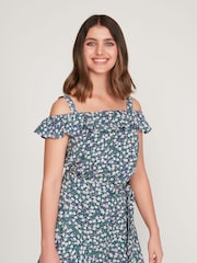 Kylie Teen Blue Ditsy Floral Print Top - Image 2 of 6