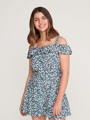 Kylie Teen Blue Ditsy Floral Print Top - Image 3 of 6