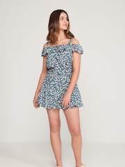 Kylie Teen Blue Ditsy Floral Print Top - Image 4 of 6