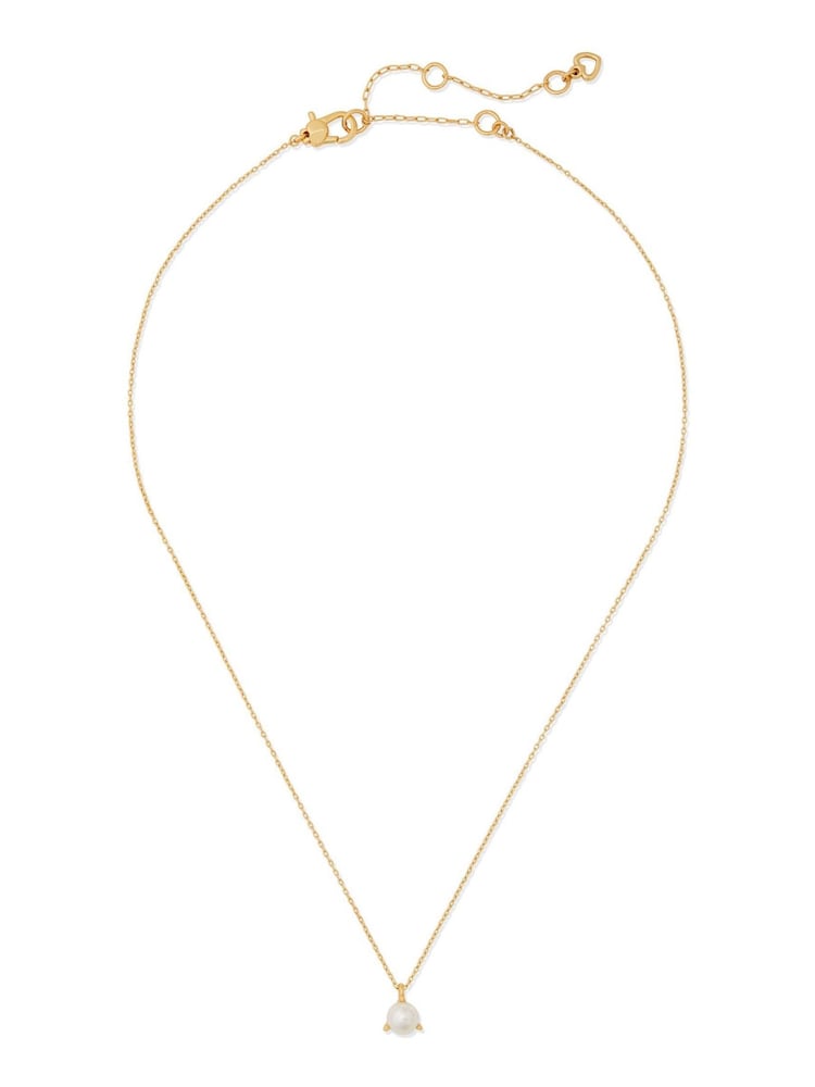 Kate Spade New York Gold Tone Trio Prong Pearl Pendant Necklace - Image 2 of 2