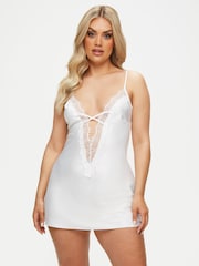 Ann Summers White Cherryann Satin Chemise Slip Nightie - Image 1 of 5