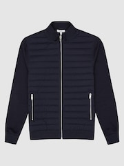 Reiss Blue Flintoff Quilted Hybrid Jacket - Image 2 of 6