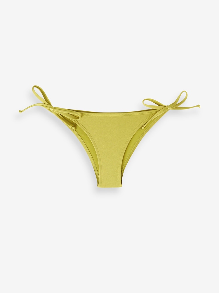Lime Green Tie Side Bikini Bottoms - Image 5 of 5