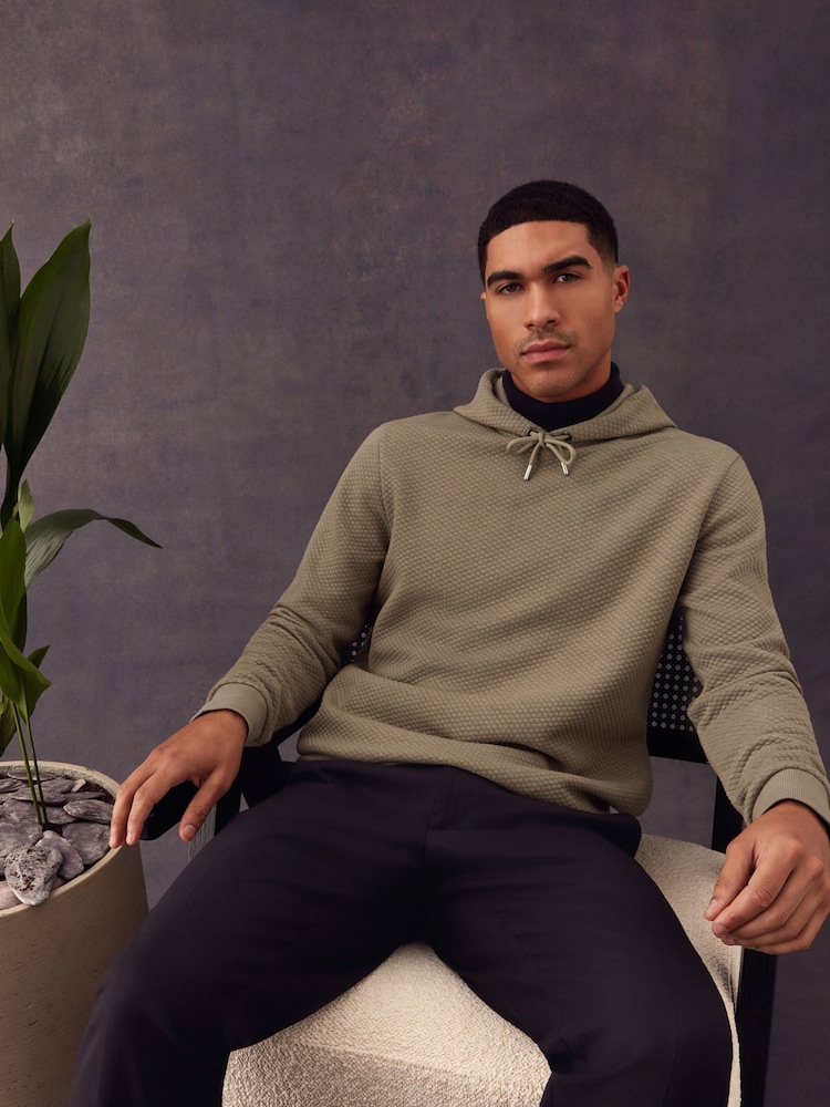 Light Stone Hooded Textured Overhead Hoodie - Image 2 of 7
