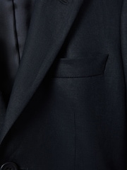Reiss Navy Kin 3-9 yrs Slim Fit Single Breasted Linen Blazer - Image 4 of 4