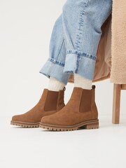 Tan Brown Extra Wide Fit Forever Comfort® Chunky Chelsea Boots - Image 1 of 6