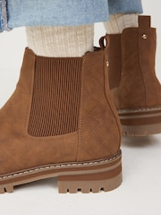 Tan Brown Extra Wide Fit Forever Comfort® Chunky Chelsea Boots - Image 2 of 6