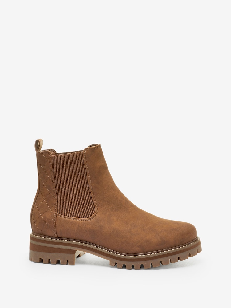 Tan Brown Extra Wide Fit Forever Comfort® Chunky Chelsea Boots - Image 3 of 6