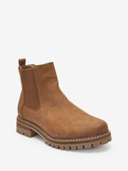 Tan Brown Extra Wide Fit Forever Comfort® Chunky Chelsea Boots - Image 4 of 6