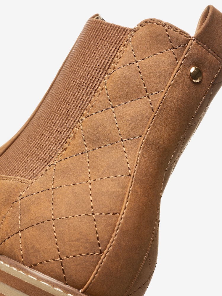 Tan Brown Extra Wide Fit Forever Comfort® Chunky Chelsea Boots - Image 5 of 6