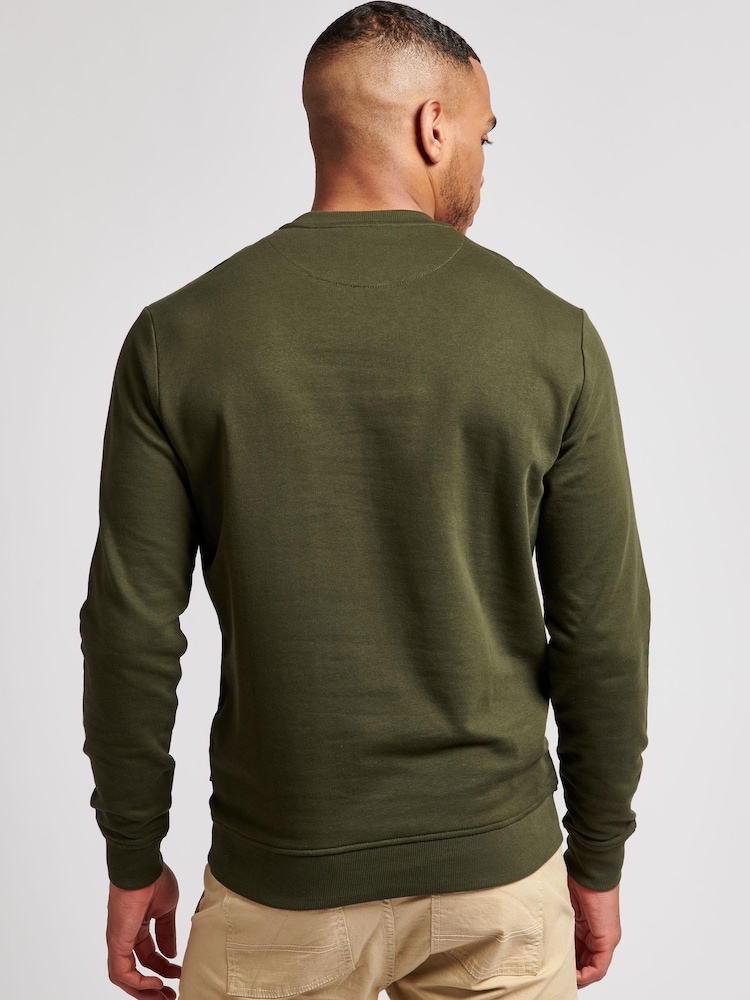 U.S. Polo Assn Army Green Raglan Rider LB Crew Sweatshirt - Image 2 of 6