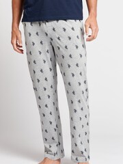 U.S. Polo Assn. Grey AOP DHM Lounge 100% Cotton Bottoms - Image 1 of 6