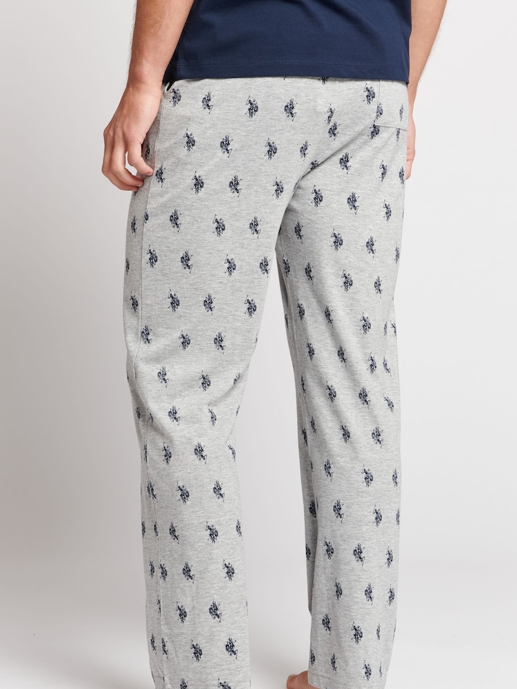 U.S. Polo Assn. Grey AOP DHM Lounge 100% Cotton Bottoms - Image 2 of 6