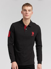 U.S. Polo Assn. Black Player 3 Regular Fit Long Sleeve Polo Shirt - Image 1 of 5