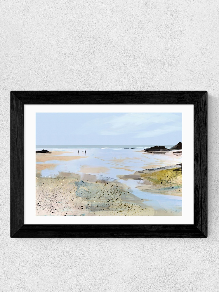 East End Prints Tan Brown Sea View Print by Dan Hobday - Image 4 of 4