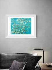 East End Prints Teal Blue Almond Blossom Print by Vincent Van Gogh - Image 2 of 2