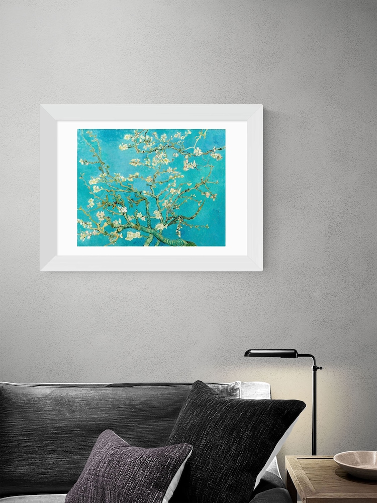 East End Prints Teal Blue Almond Blossom Print by Vincent Van Gogh - Image 2 of 2