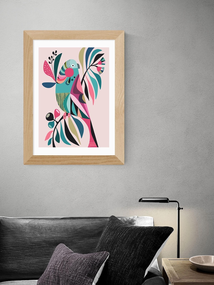 East End Prints Pink Parakeet Print by Rachel Lee - Image 1 of 2