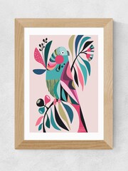 East End Prints Pink Parakeet Print by Rachel Lee - Image 2 of 2