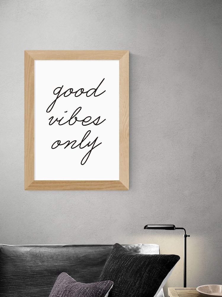 East End Prints White Good Vibes Only Print by Rafael Farias - Image 1 of 2