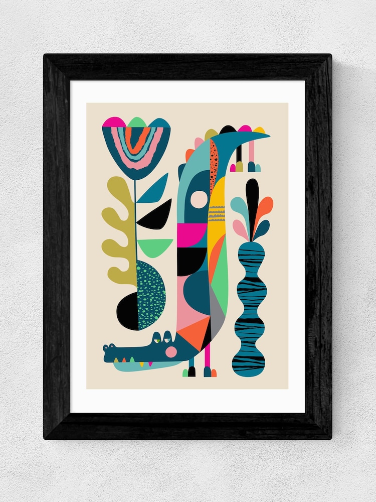 East End Prints Cream Crocodile Print by Rachel Lee - Image 1 of 2