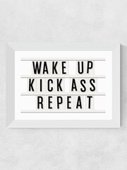 East End Prints White Kick Ass Repeat Print by Rafael Farias - Image 1 of 3