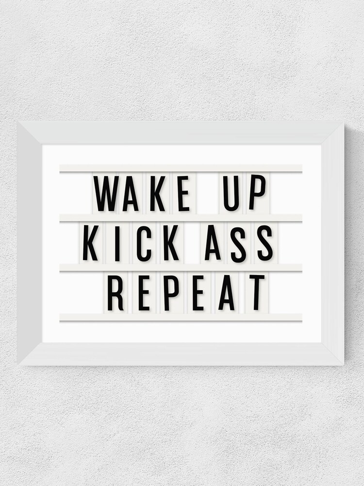 East End Prints White Kick Ass Repeat Print by Rafael Farias - Image 1 of 3