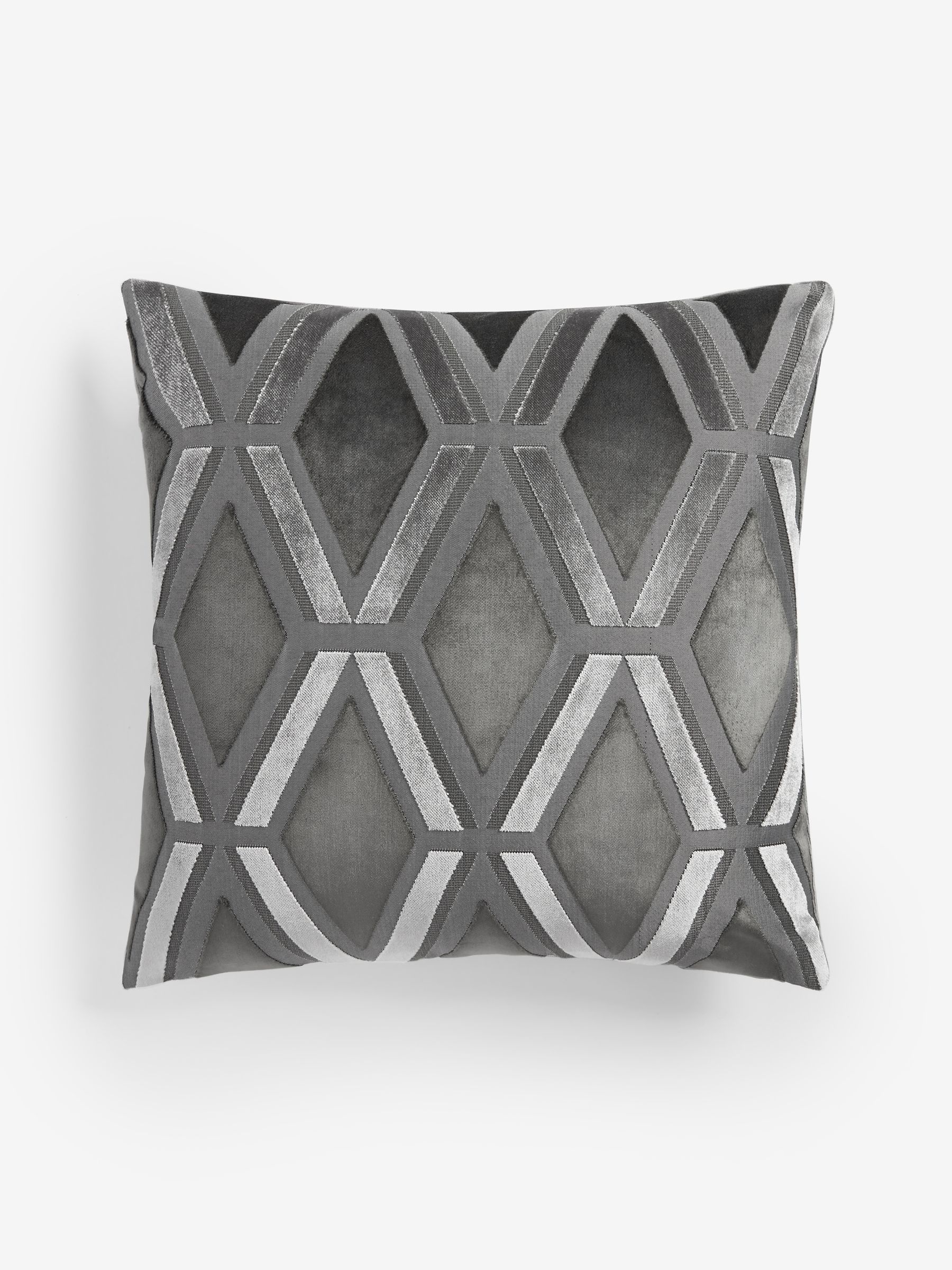 Buy Charcoal Grey Collection Luxe Velvet Geo 50 x 50cm