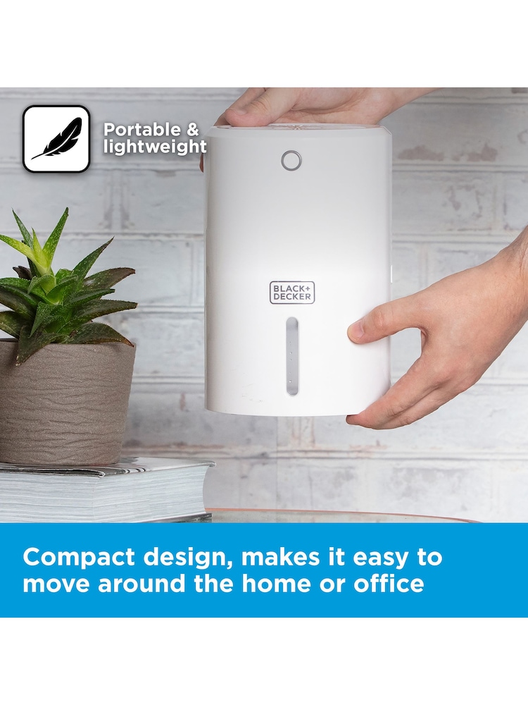 Black & Decker White 900ml Compact Dehumidifier - Image 2 of 8