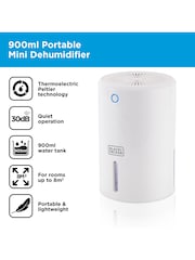 Black & Decker White 900ml Compact Dehumidifier - Image 7 of 8