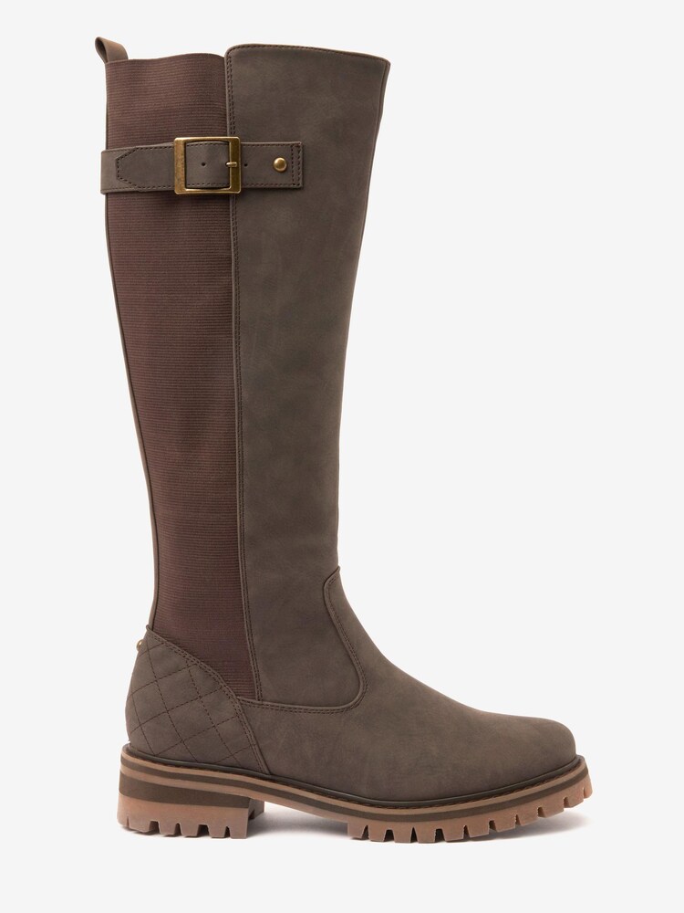 Marron chocolat - Bottes hauteur genou Forever Comfort® avec finitions surpiquées - Image 4 of 7