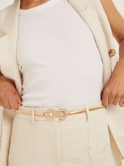 Gold Skinny Stretch Chain Belt - Image 1 of 5