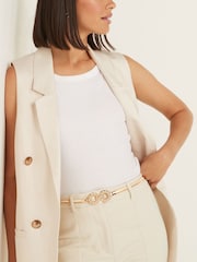 Gold Skinny Stretch Chain Belt - Image 2 of 5