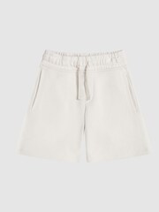 Reiss Dark Ecru Henry Drawstring Jersey Shorts - Image 2 of 8