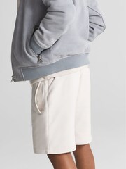Reiss Dark Ecru Henry Drawstring Jersey Shorts - Image 7 of 8
