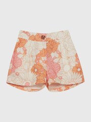 Reiss Orange Sky Junior Printed Linen Shorts - Image 2 of 6