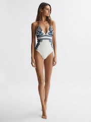 Купальник с халтером и принтом Reiss Monica - Изображение 1 из 5