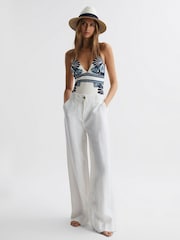 Купальник с халтером и принтом Reiss Monica - Изображение 3 из 5