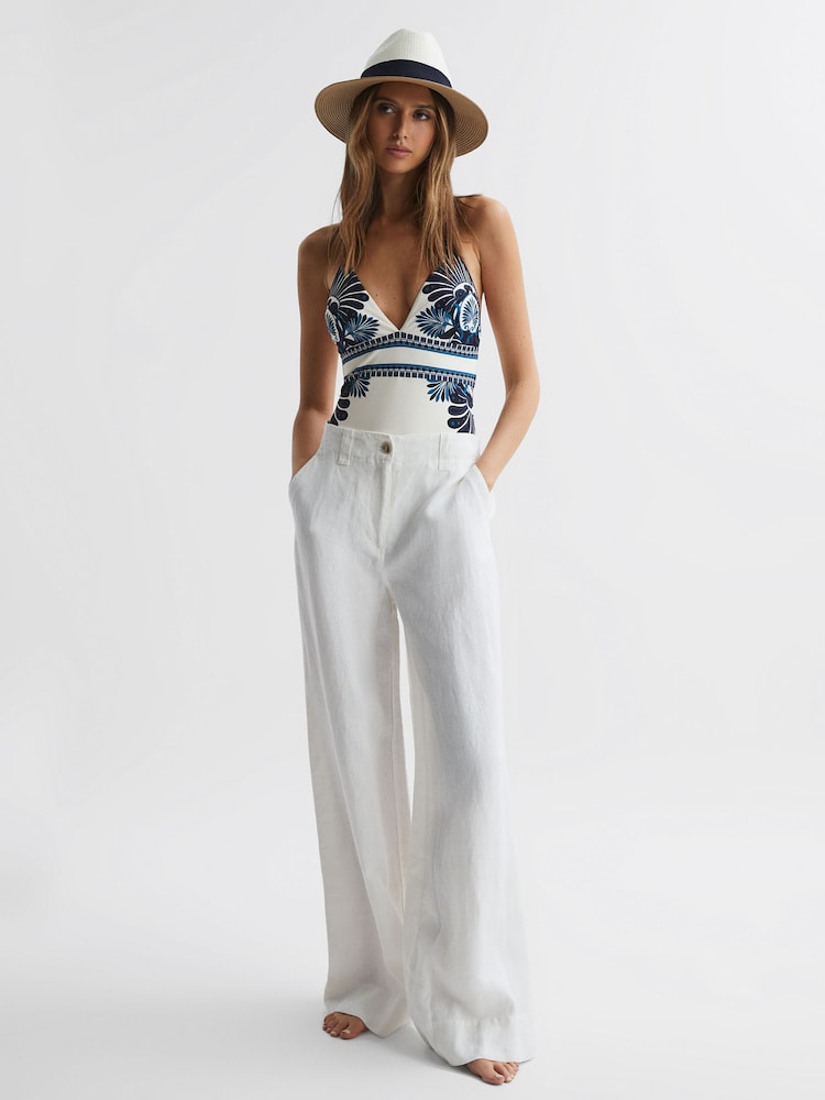 Reiss Monica Printed Halter Neck Swimsuit - Image 3 of 5