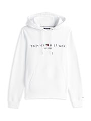 Tommy Hilfiger White Fleece Drawstring Hoodie - Image 5 of 7