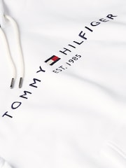 Tommy Hilfiger White Fleece Drawstring Hoodie - Image 7 of 7