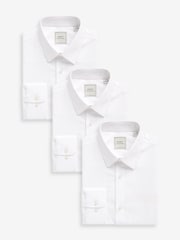 White Regular Fit 100% Cotton Shirts 3 Pack - Image 1 of 6