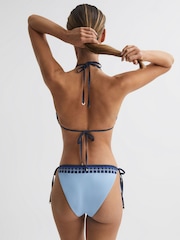 Reiss Blue Print Tina Printed Bikini Top - Image 5 of 5
